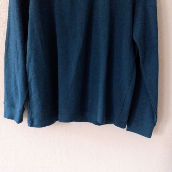 Bugatchi Large Mock Neck Heather Quarter Zip Sweater-Pullover-Peacock-Nylon Trim - Picture 4 of 10